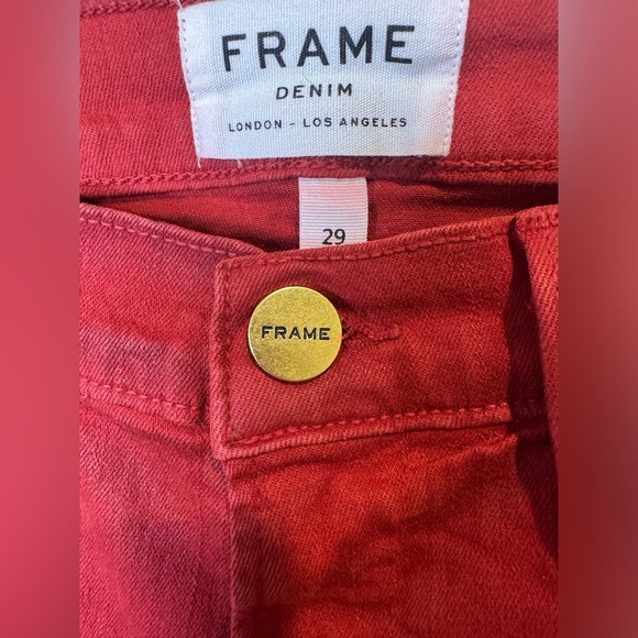 FRAME Le High Skinny Hunter Red Coated Jeans Size‎ 29 - Picture 3 of 6